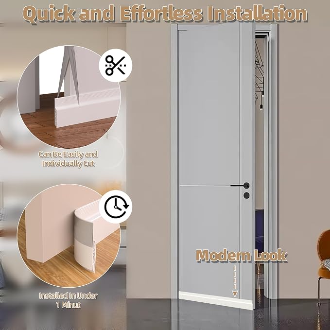 KNEELISA 78" Black Under Door Draft Stopper Interior - Image 6
