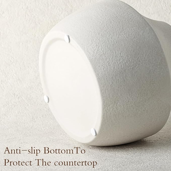 White Ceramic Flower Vase for Centerpieces, 5.2in Small Hydrangea Vase | - Image 8