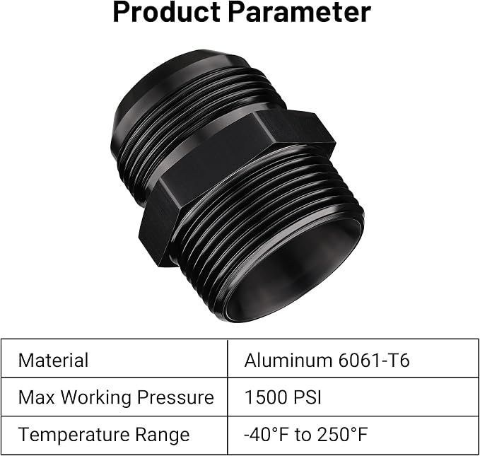 EVIL ENERGY 20AN Male Flare to 1-1/4" NPT Pipe Fitting Adapter Straight - Image 3