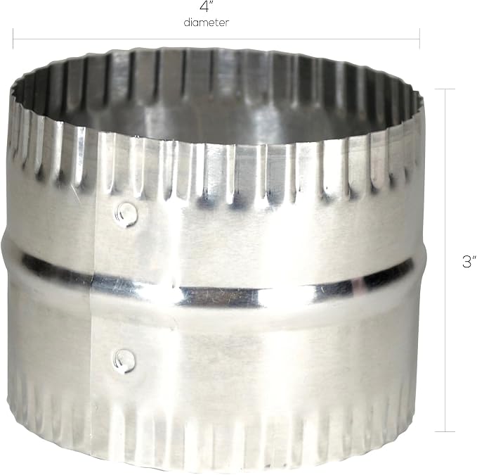 Deflecto 4” Duct Connector, Aluminum - Image 4