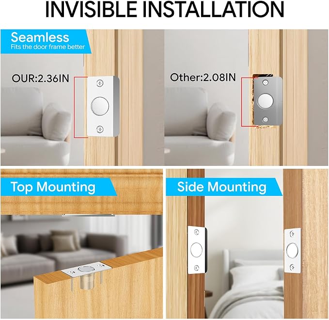 Mousike Door Ball Catch Hardware, Adjustable Hidden Magnetic Ball Catch - Image 5