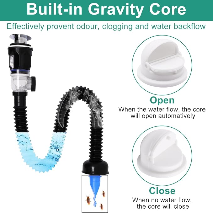 Bathroom Sink Drain Kit, Sink Drain Pip Kit - Image 4