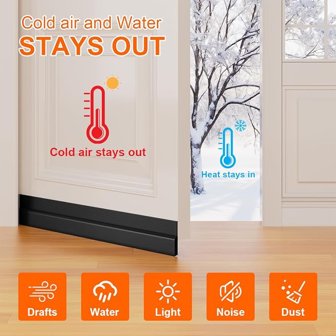 5Pack Door Draft Stopper, Blocks Cold Air, Dust & Light - Image 2