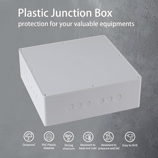 12" x 12" x 4" PVC Plastic Junction Box - Image 6