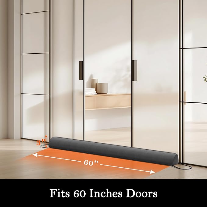 Sunolga Door Draft Stopper, Removable Washable Cover, Blocks Hot and Cold Air - Image 2