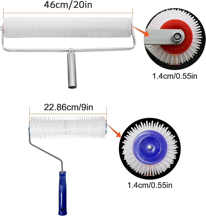 Self-Leveling Tool Kit with Rake, Spiked Roller, Spiked Shoes and 58'' - Image 7