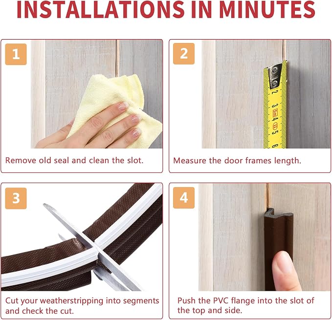 19.7 Feet Long Reach Door Weather Stripping Door Seal Strip, New Upgraded - Image 7