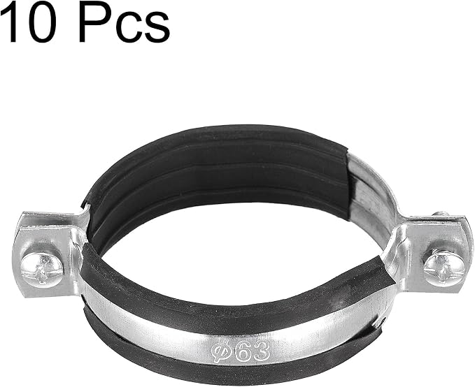 uxcell Adjustable Pipe Bracket Clamp, 2-1/2" Wall Ceiling Mount Iron Pipe Strap - Image 4