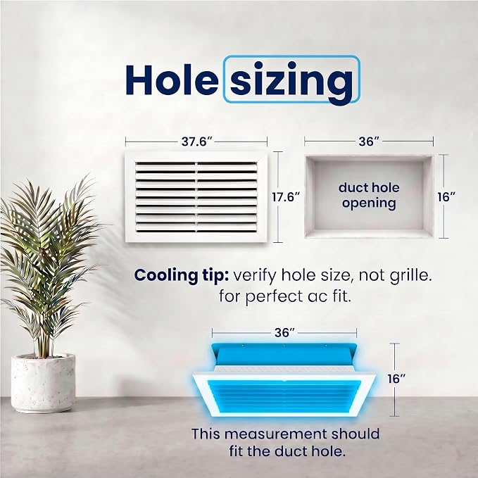 36x16 Aluminum Wall Ceiling Air Return Vent Cover HVAC Rustproof Grille - Image 3