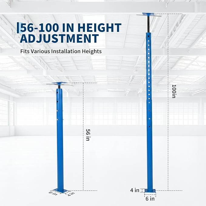 Adjustable Jack Post 56"-100", 18000LBS House Jacks | Heavy duty steel support - Image 5