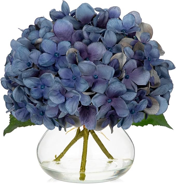 Hollyone Blue Hydrangea Fall Flowers Artificial by Hollyone