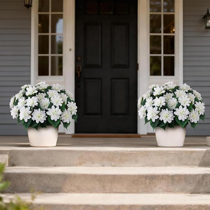 2 Set Artificial Dahlia Topiary Ball Trees - Image 8