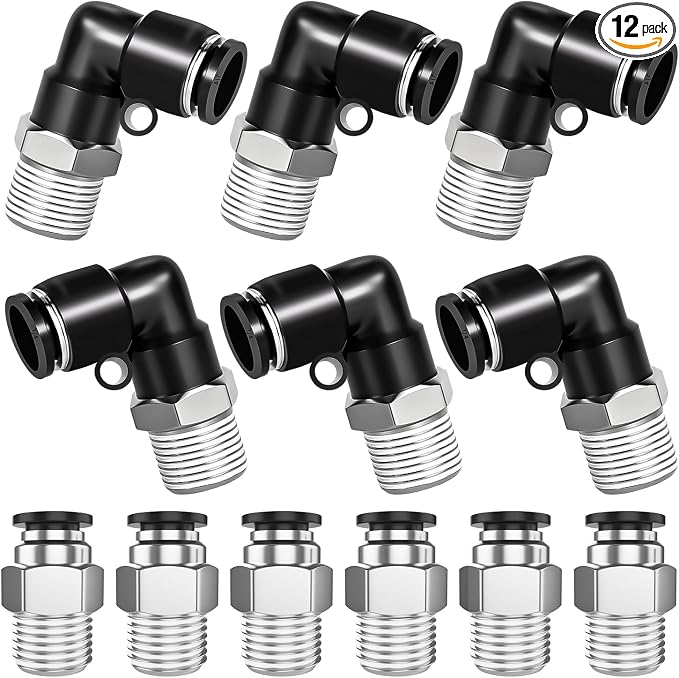 mxuteuk Push to Connect Fittings, 1/4" OD to 1/8" NPT Air Hose Fittings by mxuteuk