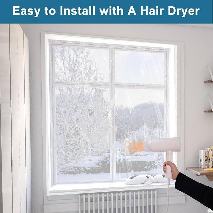 Augblinds Window Insulation Kit, Plastic Window Covering 62 Inch Wide × 393 - Image 7