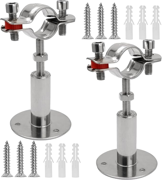 2pcs Adjustable Pipe Support Bracket, 1 Inch Pipe Clamp | Stainless Steel by suiwotin