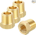 4 Pack Male to FeMale Adapters, 1/4" MNPT x 1/8" FNPT Threaded Brass Hex by Rebower