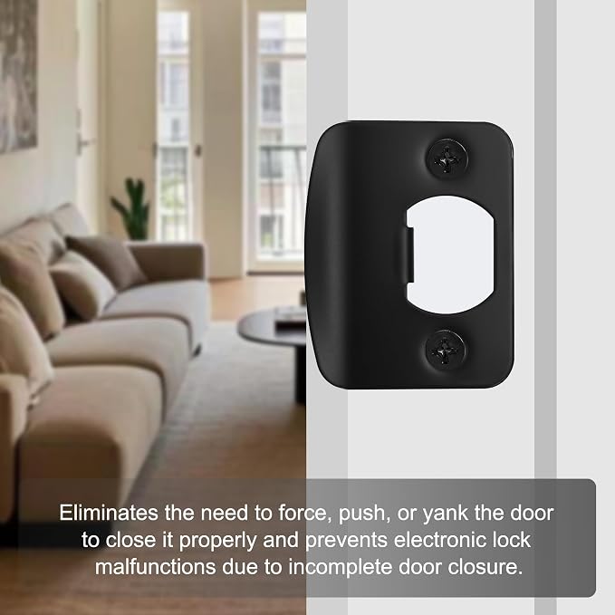 Door Strike Plate for Interior Doors, Matte Black, 1 Pack | 2-1/4"x1-3/4" - Image 8