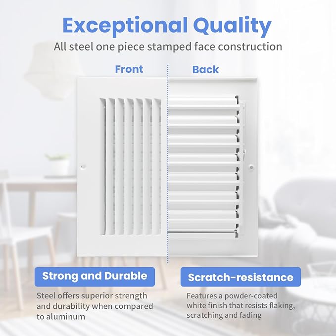 8 x 8 Inch Air Vent Covers for Wall or Ceiling - Image 3