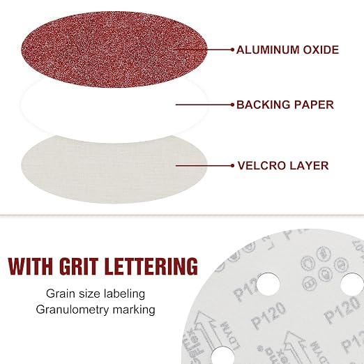9 Inch Sanding Disc 100 Grit Hook and Loop Sandpaper - Image 3