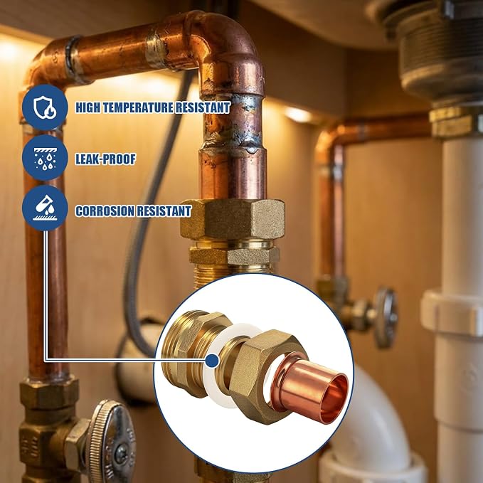 4 Pack 1" C x MIP LF Brass Pipe Union Sweat to Male | - Image 5