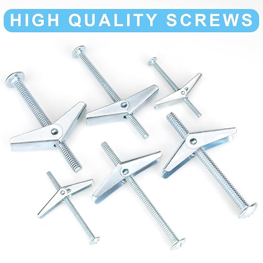 25 Pcs 3/16 Inch Toggle Bolts Heavy Duty Metal Drywall Anchors Kit | Dry Wall - Image 5