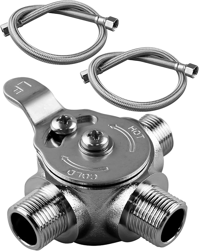 Thermostatic Mixing Valve Fit for 3/8" Compression Fittings | Hot Cold Water by HUQUZN