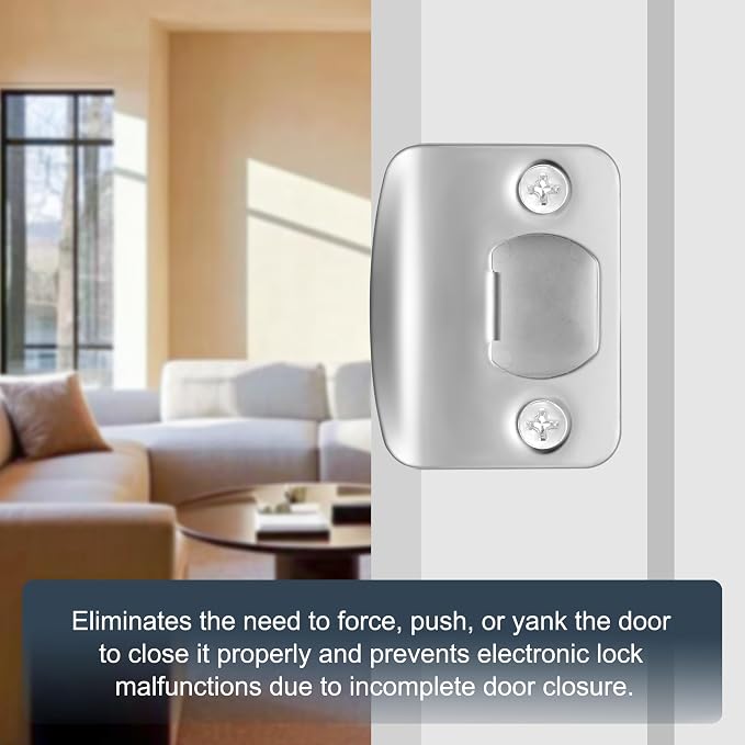 Door Strike Plate for Interior Doors, Polished Chrome, 1 Pack | 2-1/4"x1-3/4" - Image 8