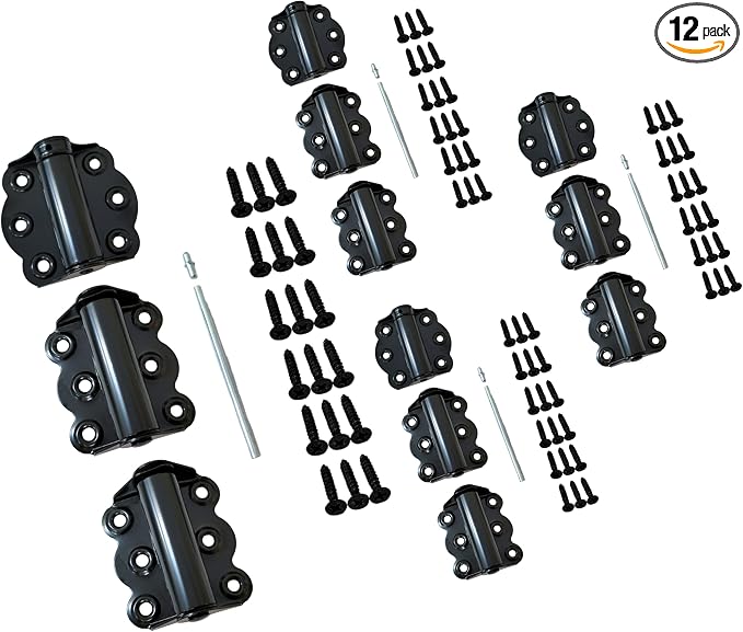 Door Spring Hinges, Each Set Including 2 PCS Self Closing and 1 PC Adjustable by QCAAHardware