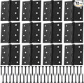 12 Pcs Black 4'' Ball Bearing Door Hinges, Square Corner | Stainless Steel by Yaocom