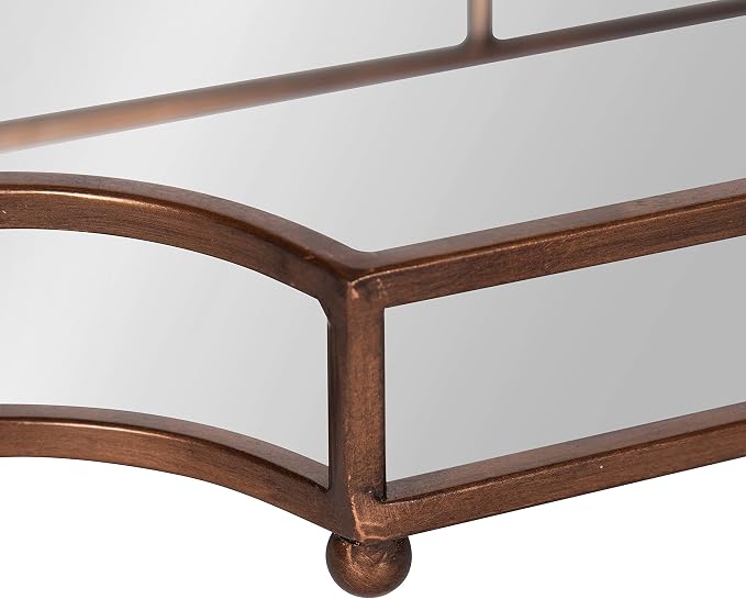Kate and Laurel Ciel Modern Scalloped Tray; 19 x 13 x 3. Bronze; Decorative - Image 5