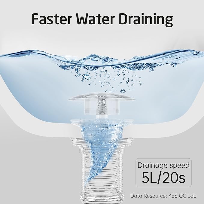 KES Sink Drain Without Overflow Bathroom Pop Up Drain Assembly Stopper Vessel - Image 8