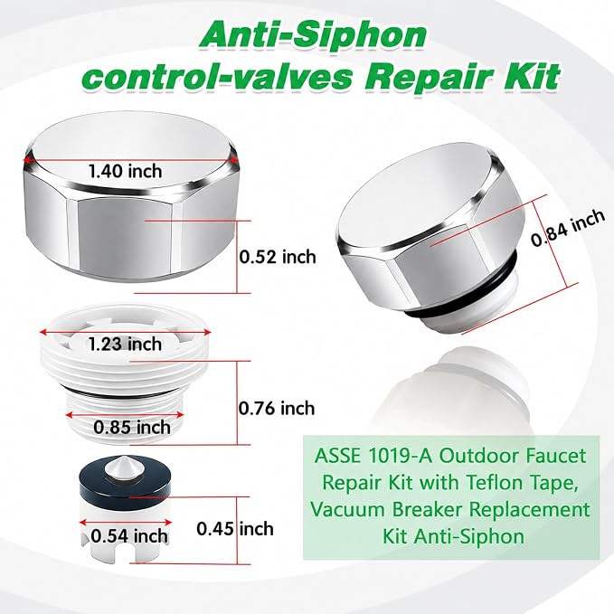 Silver Metal ASSE 1019-A Vacuum Breaker Check Valve Repair Kit, Anti-Siphon - Image 2