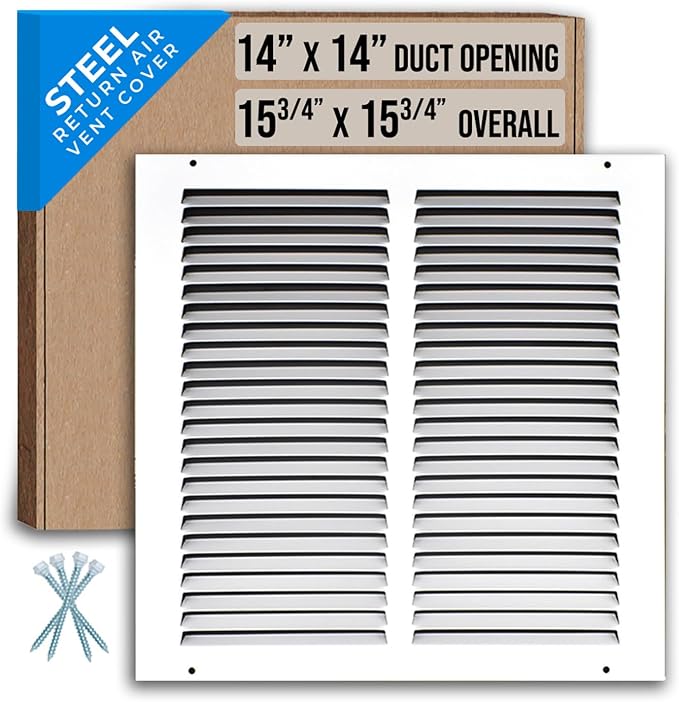 Fits 14x14 Duct Opening | Steel Return Air Grille by Handua | Vent Cover Grill by Handua