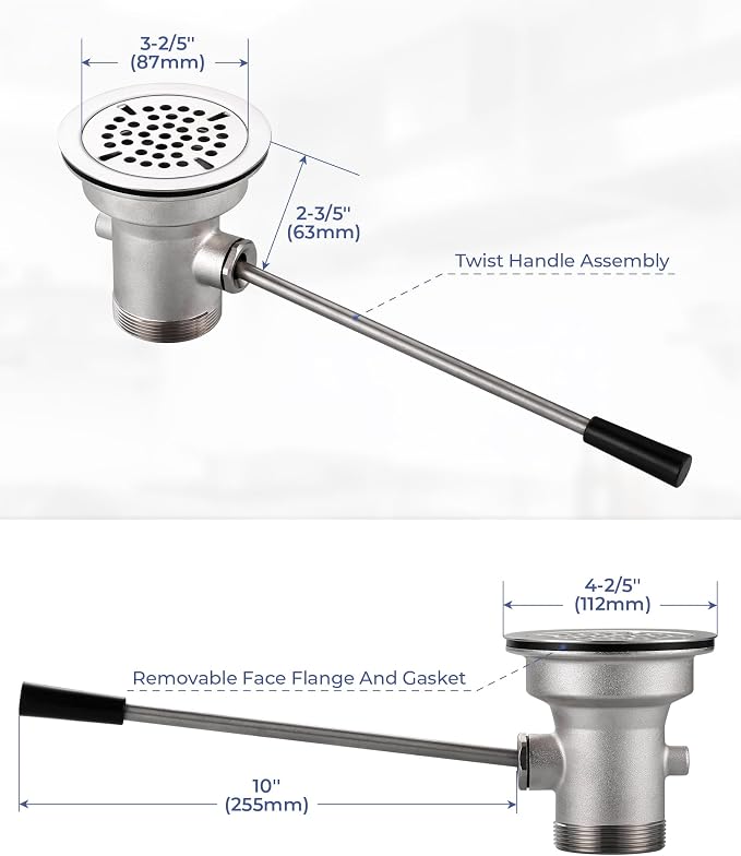 3-1/2 Inch Commercial Sink Drain - Image 9