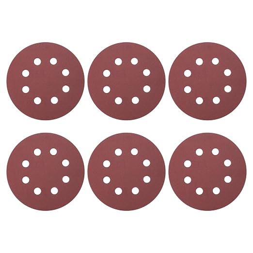 HARFINGTON 20 Pcs 5 Inch Sanding Discs 320 Grit Red Aluminum Oxide 8 Hole | by HARFINGTON