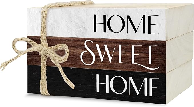 Ycyfckdr Mini Decorative Books for Home Decor, Rustic Wood Stack for Table by Ycyfckdr