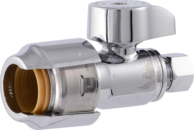 SharkBite Max 1/2 x 1/4 Inch Compression Straight Stop Valve, Quarter Turn by SharkBite