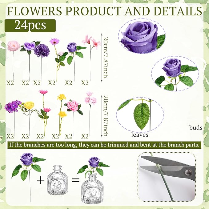 36 Pcs Artificial Flowers Table Centerpiece - Image 6