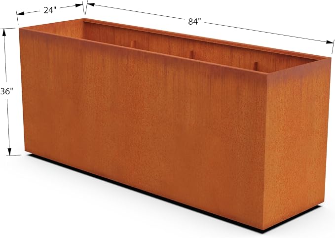 Extra Large Corten Steel Planter, Heavy Duty Metal Planter Box - Image 5
