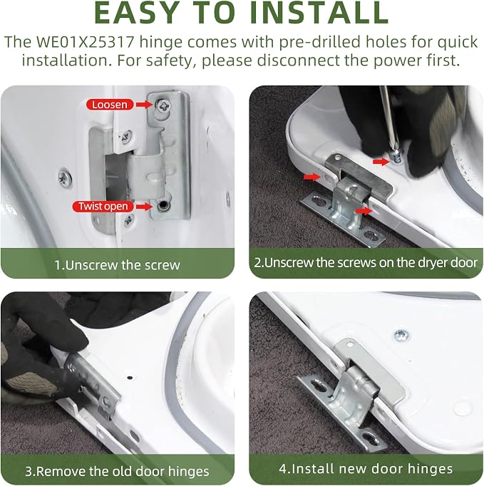 WE01X25317 Dryer Door Hinge WE01X25317 Door Hinge Fits - Image 7