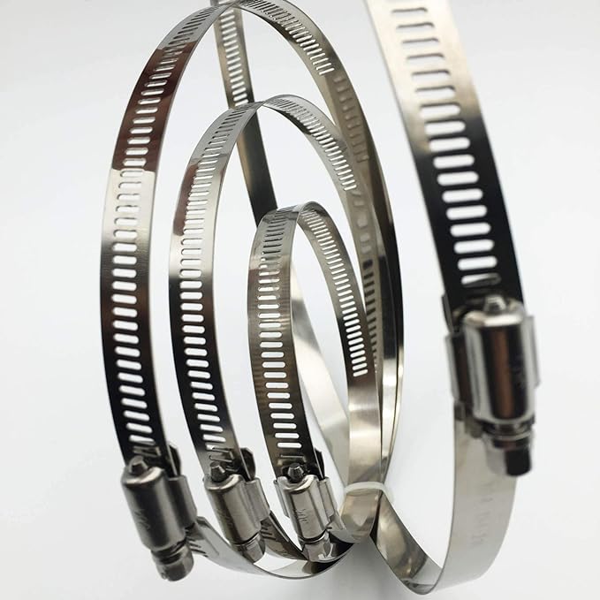 8 Inch Adjustable 304 Stainless Steel Duct Clamps Hose Clamp | Rust Resistant - Image 3