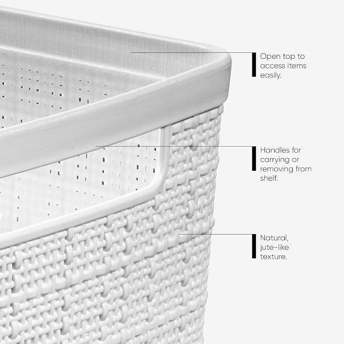 Curver Set of 2 XL 30.5L Jute Decorative Plastic Organization and Storage - Image 3