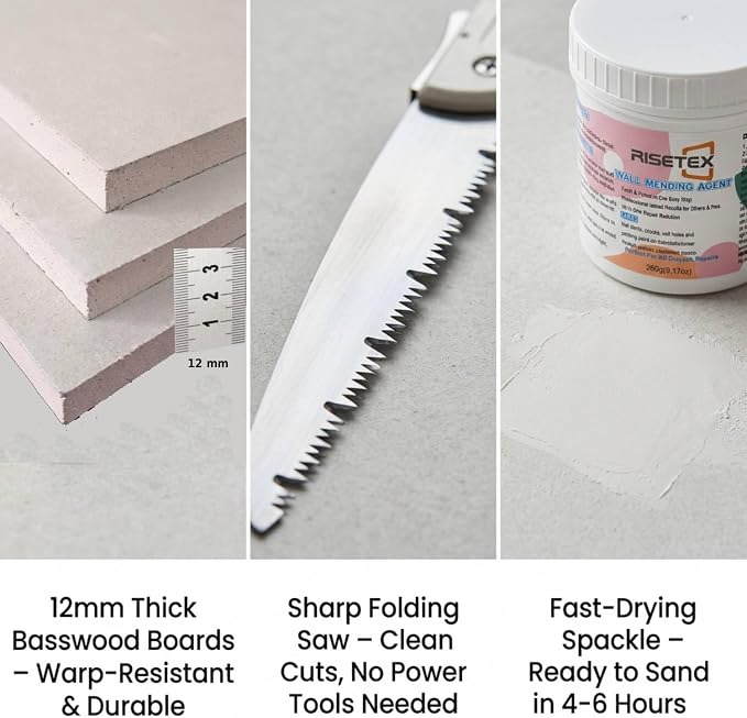 Drywall Repair Kit，34 Pcs 12x12inch Wall Patch Kit - Image 7