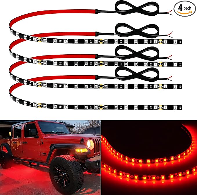 Keiurot 12V Led Light Strip for Cars 24Inch Connectable & Waterproof, by Keiurot