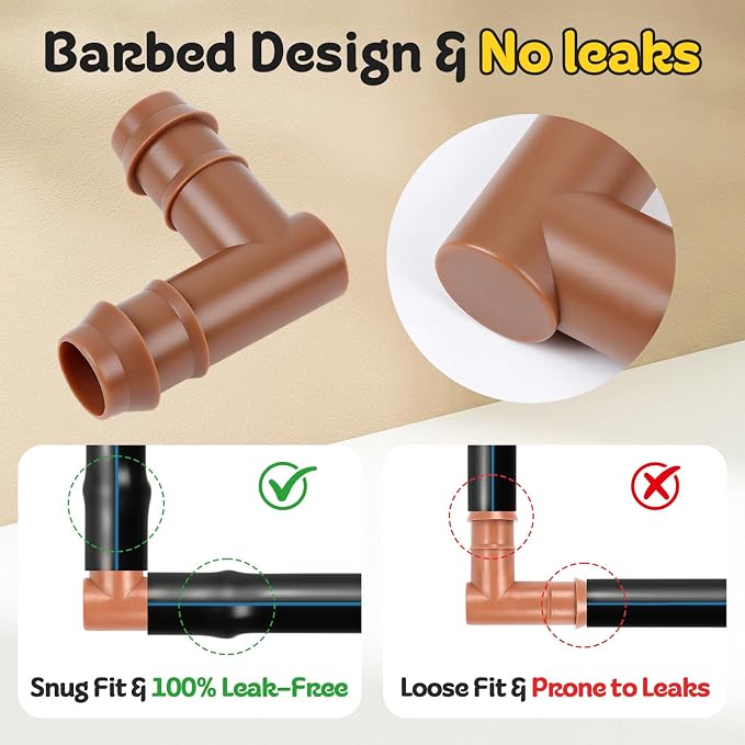 1/2" Drip Irrigation Barbed Elbow Fitting, 25 Pack Drip Irrigation Elbow Parts - Image 5