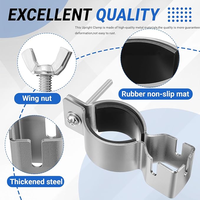 Zonon 4 Pcs Adjustable Upright Clamp Pipe, Drape Clamps - Image 3