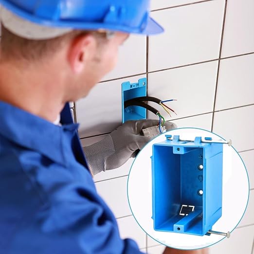 5-Pack-1-Gang PVC Electrical Outlet Box, 18 cu in Blue Switch Box - Image 5