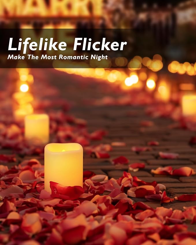 Homemory 50 Pack Ivory Flameless Flickering LED Votive Tealights Candles | - Image 6