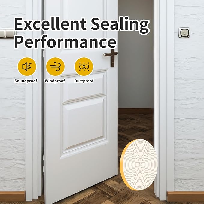 Door Weather Stripping, for Door and Window, 3/8 in x 1/8 in x 50Ft | Air - Image 6