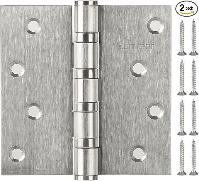 304 Stainless Steel 4" Door Hinges, Heavy Duty Ball Bearing Door Hinges by Eumtenr